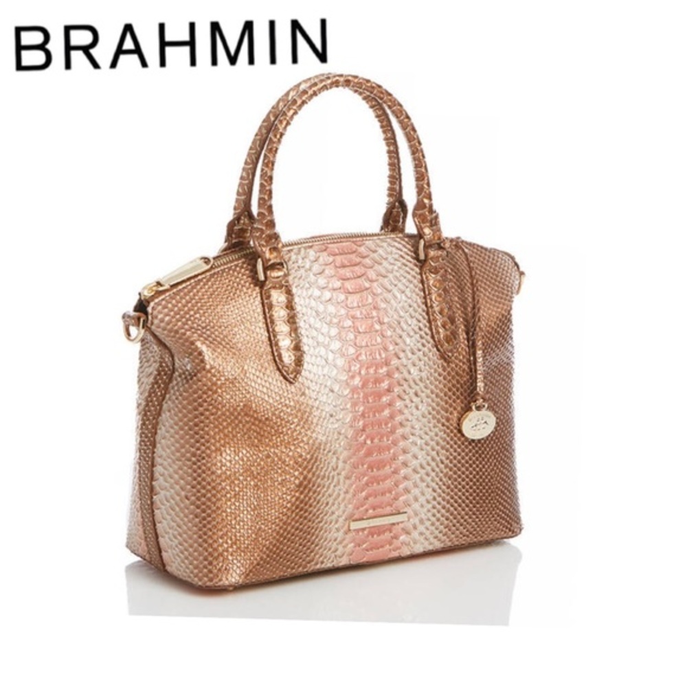 NWT BRAHMIN DUXBURY SATCHEL CROC-EMBOSSED LEATHER SHOULDER BAG